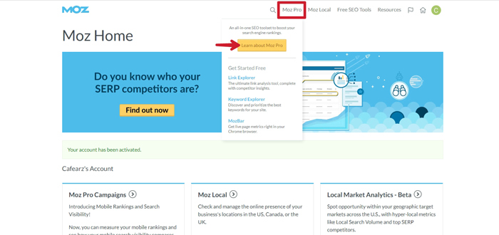 خرید اکانت Moz Pro